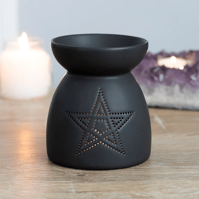 Black Pentagram Cut Out Oil Burner Daisy Devotion