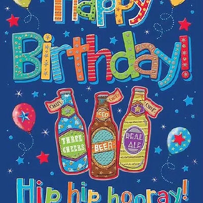 Bottle of Beer Birthday Card Daisy Devotion