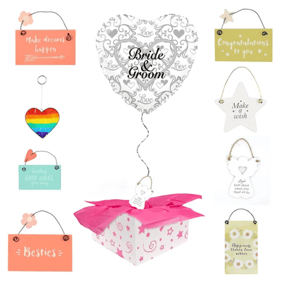 Bride & Groom Balloon with Gift Weight Daisy Devotion