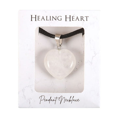 Clear Quartz Crystal Heart Necklace Daisy Devotion