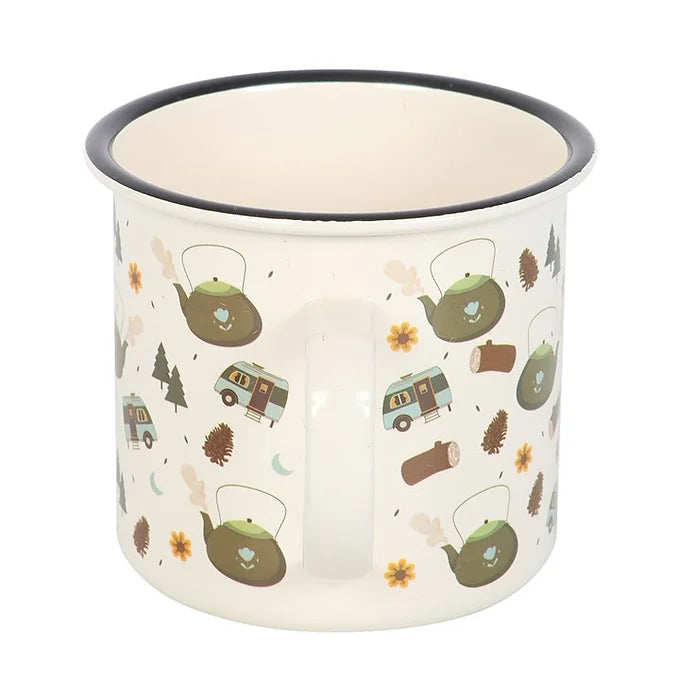 Camping Print Enamel Mug Daisy Devotion