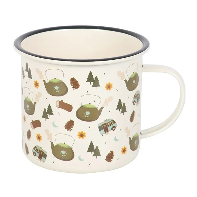 Camping Print Enamel Mug Daisy Devotion