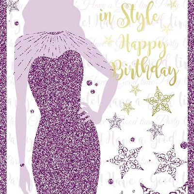Celebrate in Style White Glittery Birthday Card Daisy Devotion
