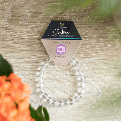 Chakra Clear Quartz Ball Bracelet Daisy Devotion