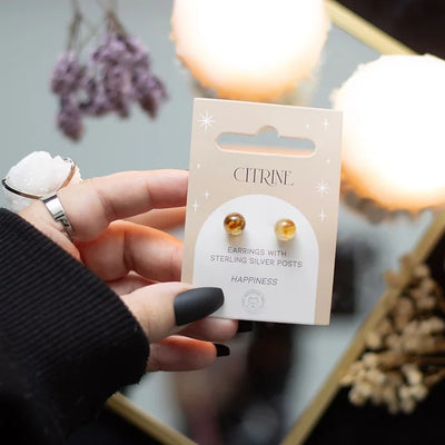 Citrine Semi Precious Crystal Earrings Daisy Devotion