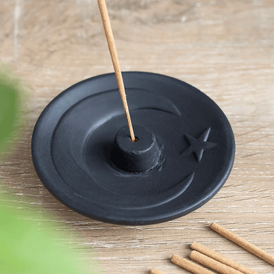 Crescent Moon Incense Plate Daisy Devotion