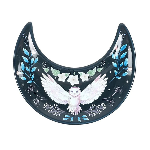 Crescent Moon Night Owl Trinket Dish Daisy Devotion