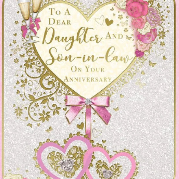 Daughter and Son-in-law Wedding Anniversary Card Daisy Devotion