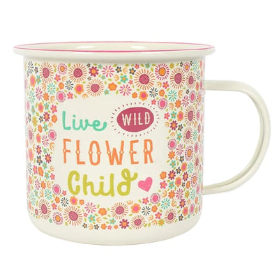 Flower Child Enamel Mug Daisy Devotion