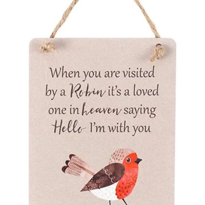 Garden Robin Sentiment Sign 2 Daisy Devotion