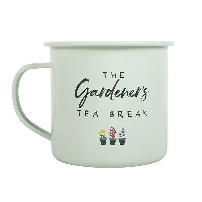 Gardeners Tea Break Enamel Mug Daisy Devotion