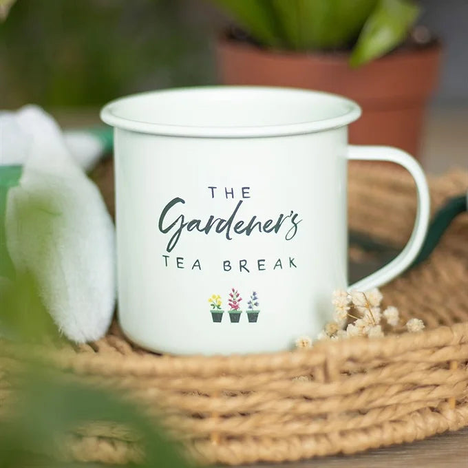 Gardeners Tea Break Enamel Mug Daisy Devotion