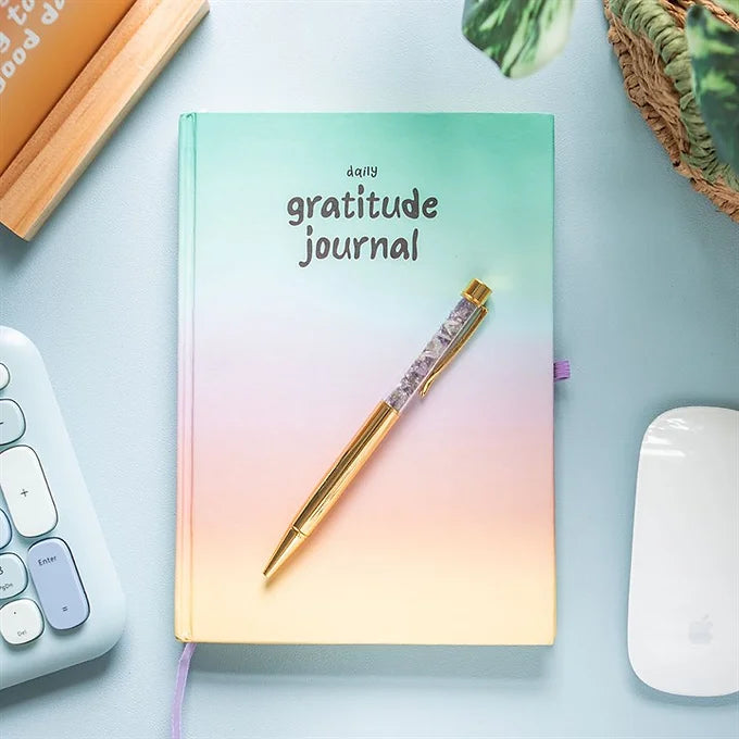 Gratitude Journal with Amethyst Pen Daisy Devotion