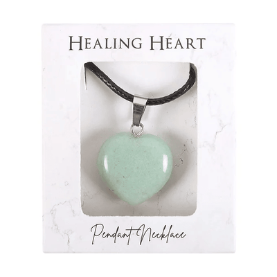 Green Aventurine Healing Crystal Heart Necklace Daisy Devotion