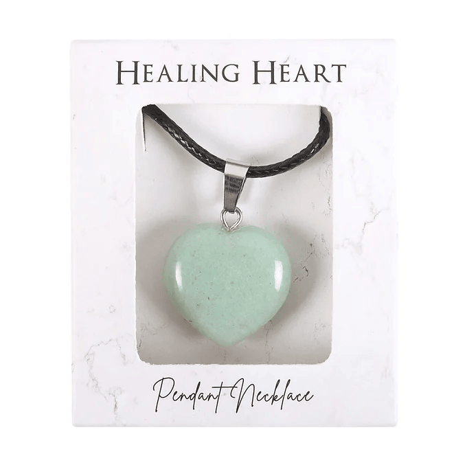 Green Aventurine Healing Crystal Heart Necklace Daisy Devotion