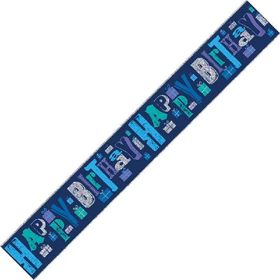 HAPPY BIRTHDAY BLUE 9FT FOIL BANNER Daisy Devotion