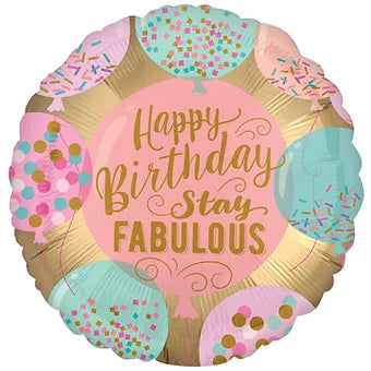 18IN HAPPY BIRTHDAY STAY FABULOUS FOIL BALLOON Daisy Devotion