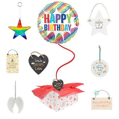 Happy Birthday Balloon with Gift Weight 2 Daisy Devotion