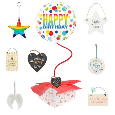 Happy Birthday Balloon with Gift Weight 4 Daisy Devotion