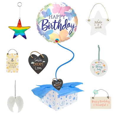 Happy Birthday Balloon with Gift Weight 5 Daisy Devotion