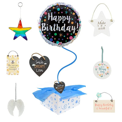 Happy Birthday Balloon with Gift Weight 6 Daisy Devotion