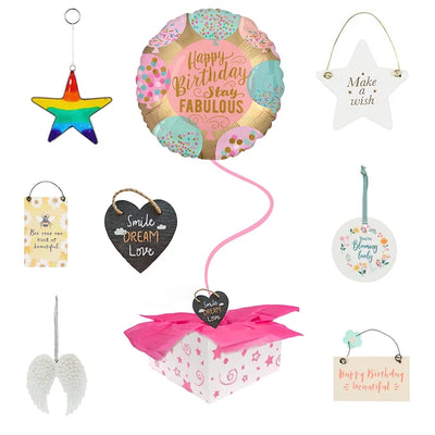 Happy Birthday Balloon with Gift Weight 8 Daisy Devotion