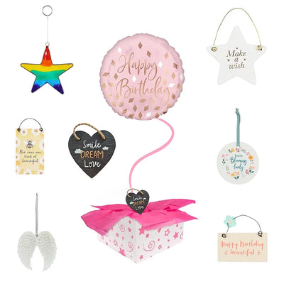 Happy Birthday Balloon with Gift Weight 9 Daisy Devotion