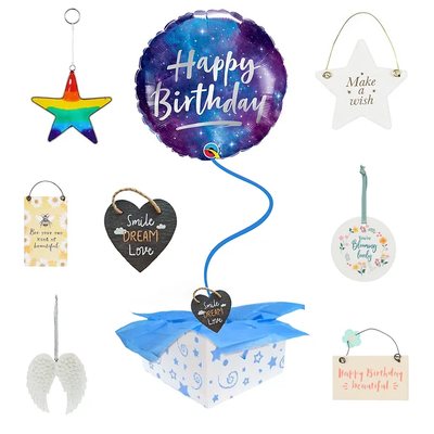 Happy Birthday Balloon with Gift Weight Daisy Devotion