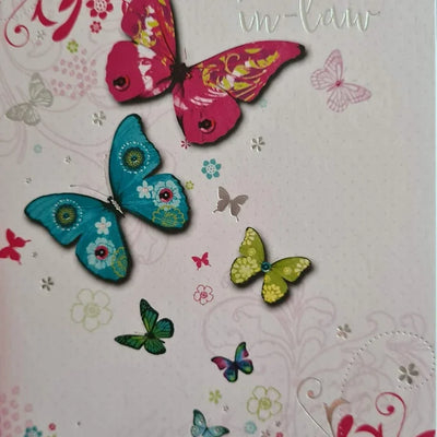 Happy Birthday Daughter-in-Law Butterfly Card Daisy Devotion