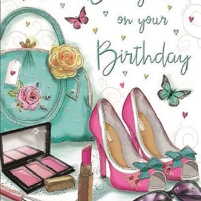 Happy Birthday Daughter Make Up & Shoes Card Daisy Devotion
