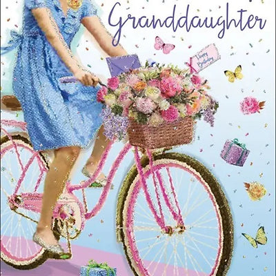 Happy Birthday Granddaughter Bike Card Daisy Devotion
