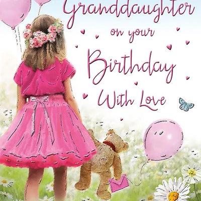 Happy Birthday Granddaughter & Teddy Card Daisy Devotion