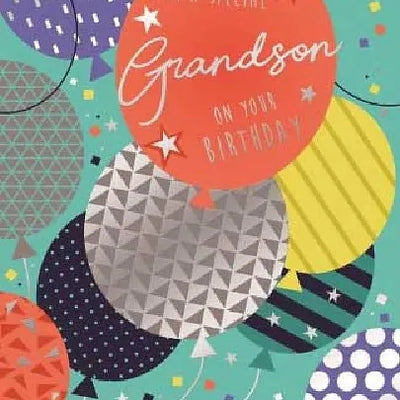 Happy Birthday Grandson Balloons Card Daisy Devotion