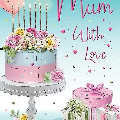 Happy Birthday Mum Cake Card Daisy Devotion