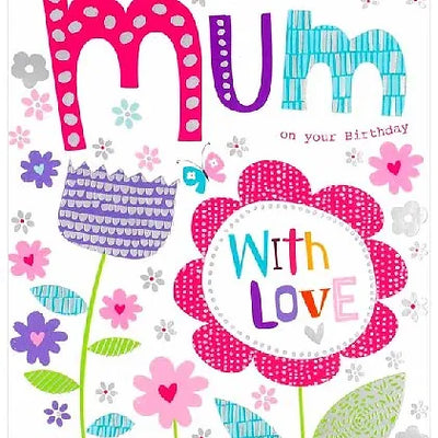 Happy Birthday Mum Hearty Flowers Card Daisy Devotion