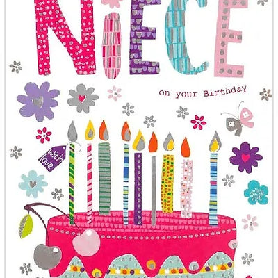 Happy Birthday Niece Birthday Cake Card Daisy Devotion