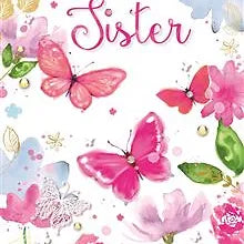 Happy Birthday Sister Butterfly Card Daisy Devotion