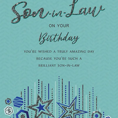Happy Birthday Son-in-Law Stars Card Daisy Devotion