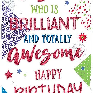 Happy Birthday Son Glittery Lettering Card Daisy Devotion