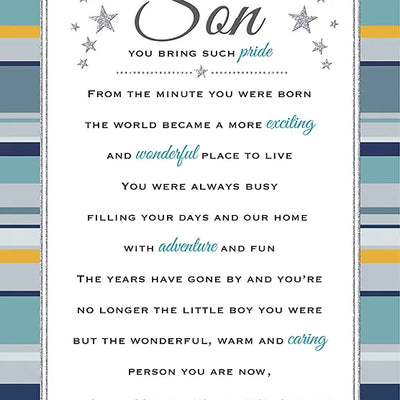 Happy Birthday Son Stars & Verse Card Daisy Devotion
