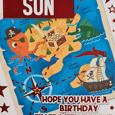 Happy Birthday Son Treasure Island Card Daisy Devotion