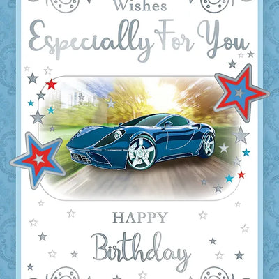 Happy Birthday Sporty Car Card Daisy Devotion