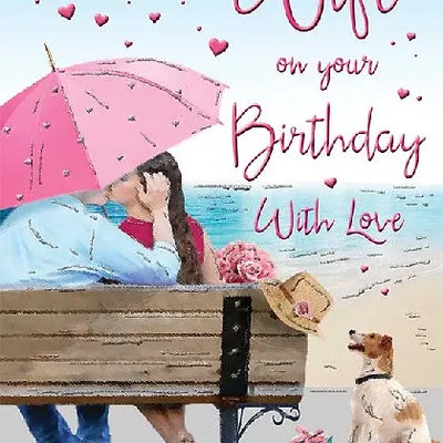 Happy Birthday Wife Seaside Card Daisy Devotion