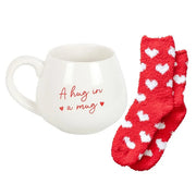 Hug In A Mug Heart Mug & Sock Set Daisy Devotion