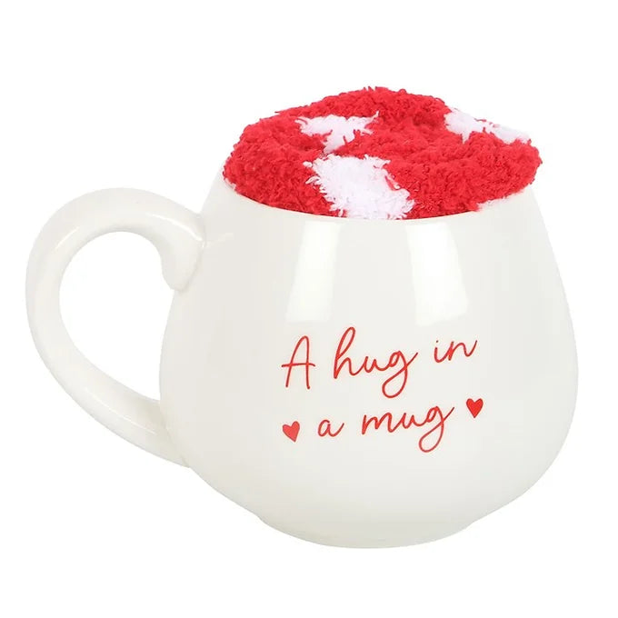 Hug In A Mug Heart Mug & Sock Set Daisy Devotion