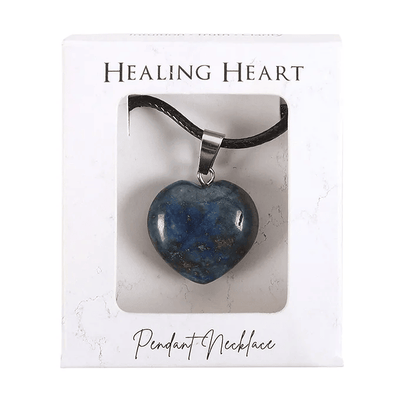 Lapis Lazuli Healing Crystal Heart Necklace Daisy Devotion