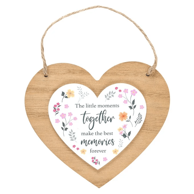 Little Moments Together Hanging Heart Sign Daisy Devotion