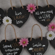 Live Laugh Love Slate Heart Daisy Devotion