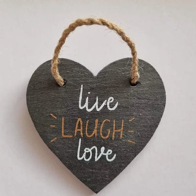 Live Laugh Love Slate Heart Daisy Devotion