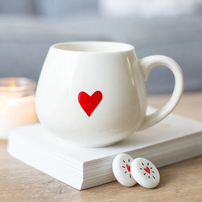 Love Heart Hidden Message Rounded Mug Daisy Devotion